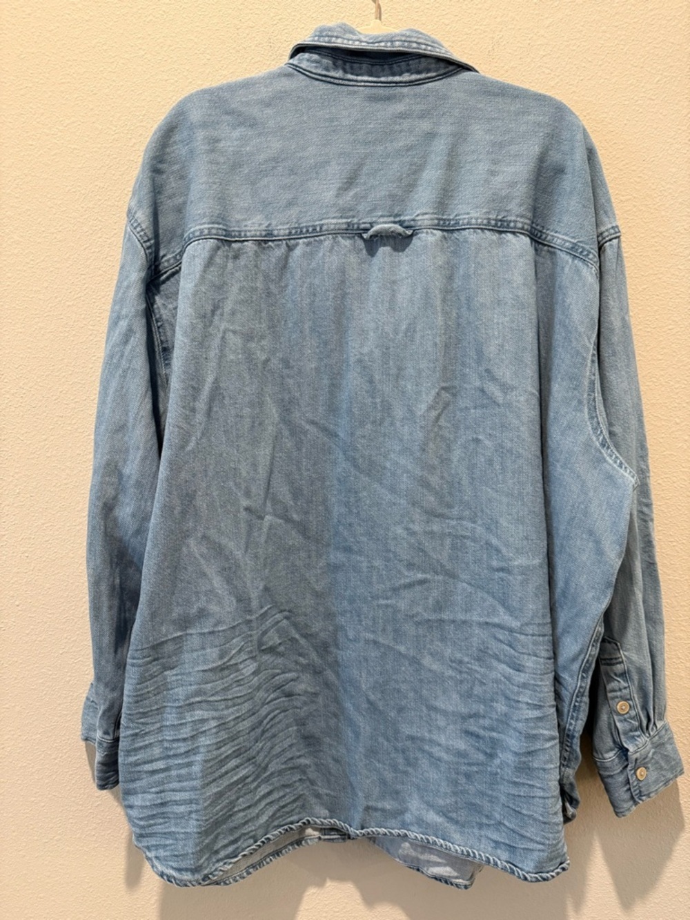 Offline by Aerie Blue Denim Button-Up Shirt Oversized Plus Size XXL - Picture 5 of 7